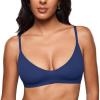 image:imageINLYRIC Womens Inbarely Soft Scoop Bralettes No Padding Cami Bras Unlined No Underwire Comfort Sleep Bralette PulloverNightfall Blue