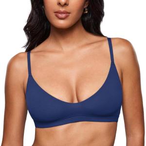image:imageINLYRIC Womens Inbarely Soft Scoop Bralettes No Padding Cami Bras Unlined No Underwire Comfort Sleep Bralette PulloverNightfall Blue