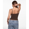 image:imageINLYRIC Womens Airsoft Padded Tank Top Built in Bra Camisole Adjustable Spaghetti Straps Basic Going Out Tops SummerClay Brown