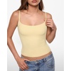 image:imageINLYRIC Womens Airsoft Padded Tank Top Built in Bra Camisole Adjustable Spaghetti Straps Basic Going Out Tops SummerPale Yellow