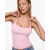 image:imageINLYRIC Womens Airsoft Padded Tank Top Built in Bra Camisole Adjustable Spaghetti Straps Basic Going Out Tops SummerSweet Pink