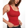 image:imageINLYRIC Womens Airsoft Padded Tank Top Built in Bra Square Neck Going Out Tops Summer Basic CasualBlazing Red