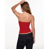 image:imageINLYRIC Womens Airsoft Padded Tank Top Built in Bra Tube Strapless Top Basic Going Out Tops SummerBlazing Red