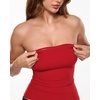 image:imageINLYRIC Womens Airsoft Padded Tank Top Built in Bra Tube Strapless Top Basic Going Out Tops SummerBlazing Red