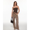 image:imageINLYRIC Womens Airsoft Padded Tank Top Built in Bra Tube Strapless Top Basic Going Out Tops SummerClay Brown
