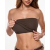 image:imageINLYRIC Womens Airsoft Padded Tank Top Built in Bra Tube Strapless Top Basic Going Out Tops SummerClay Brown