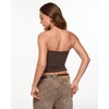 image:imageINLYRIC Womens Airsoft Padded Tank Top Built in Bra Tube Strapless Top Basic Going Out Tops SummerClay Brown