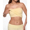 image:imageINLYRIC Womens Airsoft Padded Tank Top Built in Bra Tube Strapless Top Basic Going Out Tops SummerPale Yellow