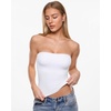 image:imageINLYRIC Womens Airsoft Padded Tank Top Built in Bra Tube Strapless Top Basic Going Out Tops SummerSnow White