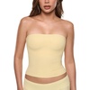 image:imageINLYRIC Womens Airsoft Padded Tank Top Built in Bra Tube Strapless Top Basic Going Out Tops SummerPale Yellow