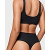 image:imageINLYRIC Womens Inbarely Soft Thong  High Waisted Tagless Smooth Stretch Underwear Ultrasoft No Show Panties 3 PackBlack 3pack