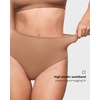 image:imageINLYRIC Womens Inbarely Soft Thong  High Waisted Tagless Smooth Stretch Underwear Ultrasoft No Show Panties 3 PackGravel 3pack