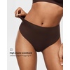image:imageINLYRIC Womens Inbarely Soft Thong  High Waisted Tagless Smooth Stretch Underwear Ultrasoft No Show Panties 3 PackHazelnut 3pack