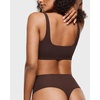 image:imageINLYRIC Womens Inbarely Soft Thong  High Waisted Tagless Smooth Stretch Underwear Ultrasoft No Show Panties 3 PackHazelnut 3pack