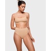 image:imageINLYRIC Womens Inbarely Soft Thong  High Waisted Tagless Smooth Stretch Underwear Ultrasoft No Show Panties 3 PackWarm Beige 3pack