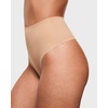 image:imageINLYRIC Womens Inbarely Soft Thong  High Waisted Tagless Smooth Stretch Underwear Ultrasoft No Show Panties 3 PackWarm Beige 3pack