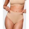 image:imageINLYRIC Womens Inbarely Soft Thong  High Waisted Tagless Smooth Stretch Underwear Ultrasoft No Show Panties 3 PackWarm Beige 3pack