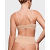 image:imageINLYRIC Womens Inbarely Soft Thong  High Waisted Tagless Smooth Stretch Underwear Ultrasoft No Show Panties 3 PackWheat 3pack
