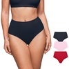 image:imageINLYRIC Womens Inbarely Soft Thong  High Waisted Tagless Smooth Stretch Underwear Ultrasoft No Show Panties 3 PackChic 07 3pack