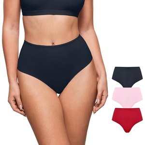 image:imageINLYRIC Womens Inbarely Soft Thong  High Waisted Tagless Smooth Stretch Underwear Ultrasoft No Show Panties 3 PackChic 07 3pack